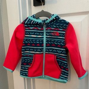 Baby Girl The North Face Blue/Pink Fleece Hoodie